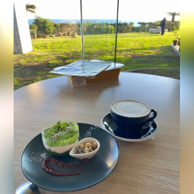 Having a tiramisu sweets and a cup of soy-milk-latte° .｡o♡( ⸝⸝･໐･⸝⸝ )