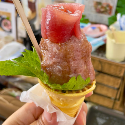 ♥Handy raw tuna food. It is like a soft serve suitable to eat walking♥