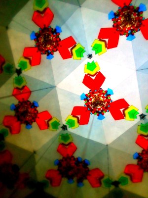 Dancing colorful lights forming with hexagon shape✩°｡ ⸜(* ॑ ॑* )⸝