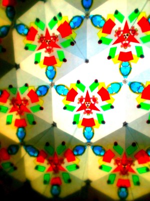 Dancing colorful lights forming with hexagon shape✩°｡ ⸜(* ॑ ॑* )⸝
