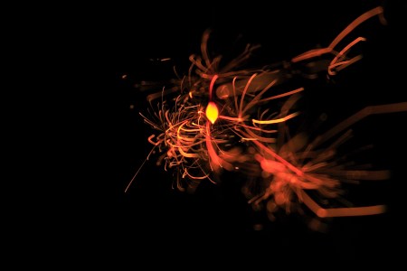 Japanese sparkler talks warmly in summer night...