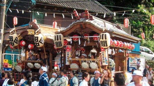Shrine festival lions through