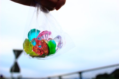 In the transparent jewels.