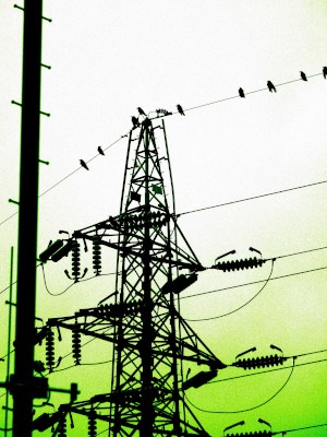 Power lines - colorful towers for Kurihama on the way via Uraga